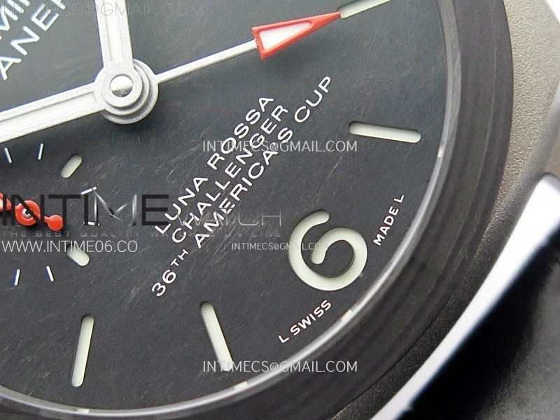 PAM1096 W Luminor GMT 42mm Titanium VSF 1:1 Best Edition Black Dial on Black Leather Strap P.9011 Super Clone